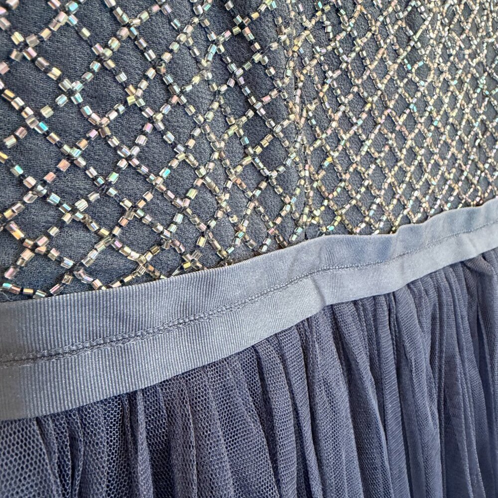 Needle & Thread Coppelia Ballet Dress Navy Beaded Tulle Size 4 - Picture 4 of 10